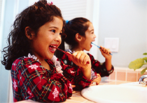 Girls Brushing Teeth Girls Brushing Teeth